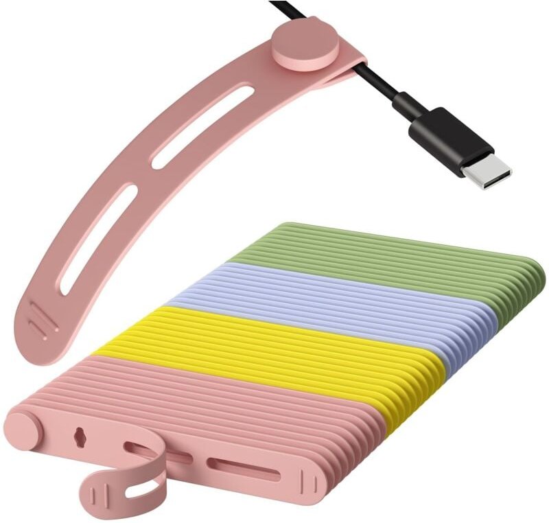 Silikon-Kabelbinder, 40 Stück, wiederverwendbare Kabelbinder, Kabelbinder, Silikon-Kabelbinder, Drehbinder, Kordelbinder...