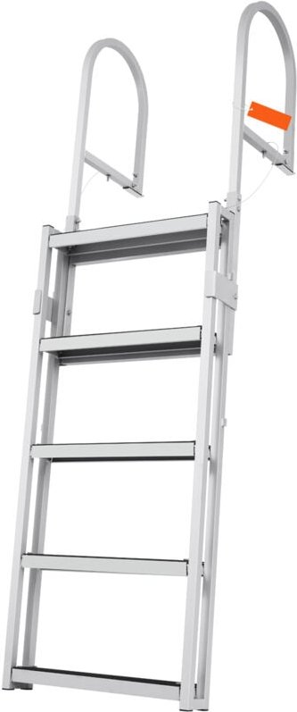 Mophorn Aluminium-Anlegeleiter, 170–200 cm, höhenverstellbar, 5 Stufen für den Zugang zum Boot