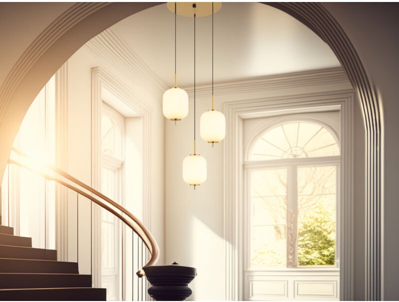 Pendelleuchte Hängelampe Deckenleuchte led Messing Glas Opal Esszimmerlampe