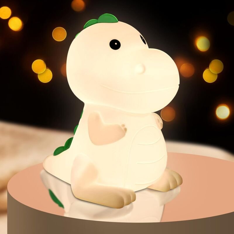 Dinosaurier-Nachtlicht für Babys – 7 Farben, 3 Helligkeitsstufen, wiederaufladbar, für Mutterschaft/Kinderzimmer