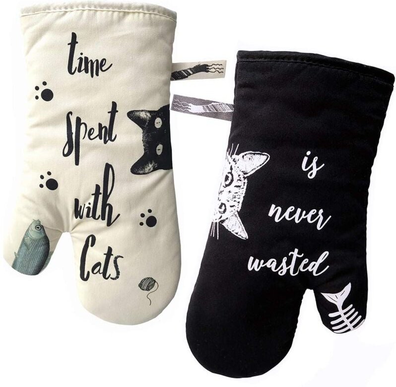 Grevy Küchenhandschuhe, hitzebeständige Ofenhandschuhe, Topflappen und Handschuh zum Kochen, Grillen, Backen, Elfenbein ...