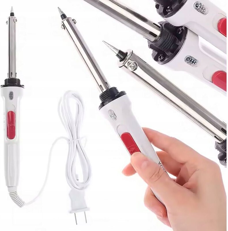 Rosfix Elektrischer Lötkolben – 100W, Umschaltbare Leistung Low/High Max. 450°C, Heizzeit ca. 30s Elektronik, Kabel, DIY...