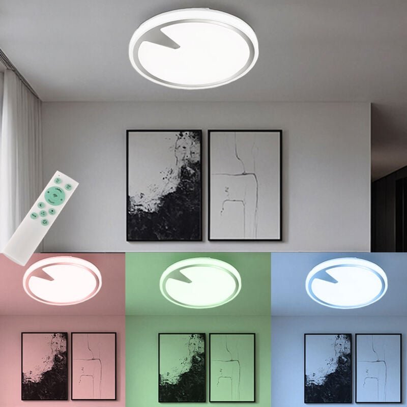 Fischer Leuchten - Smart rgb led Decken Leuchte Fernbedienung Tageslicht Lampe dimmbar steuerbar per App Handy Fischer H...