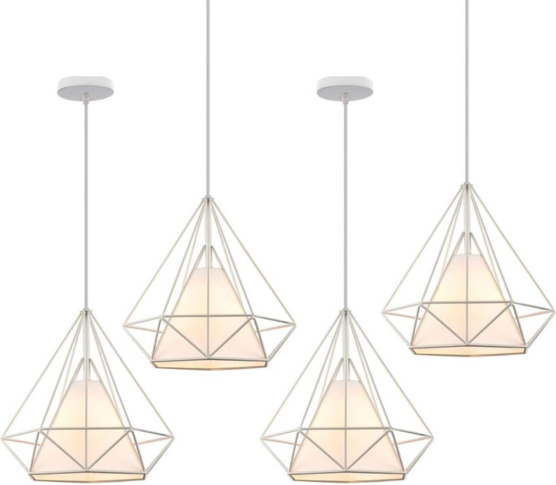 Pendelleuchte Vintage, Hängelampe im Retro Look, Diamant Form Kronleuchter mit Käfig für Wohnzimmer Schlafzimmer Esszimm...