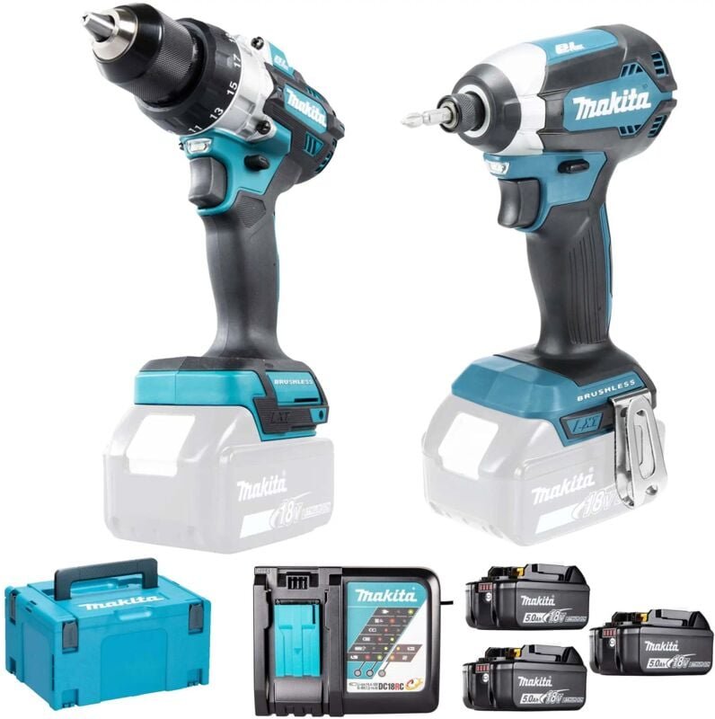 Makita - DLX2418TJ Akku-Set 18 v DHP486 • DTD153 • 3xBL1850B • DC18RC • makpac