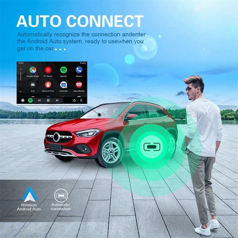 Auto Wireless Box Modul Adapter Auto mit Kabelgebundener USB-Schnittstelle Aufgerüstet auf Wireless-Android Auto