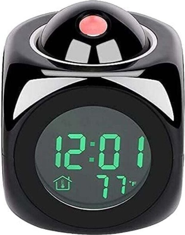 Projektionsuhr, Deckenprojektionswecker, Digitaluhr mit Innentemperatur-Zeitanzeige, funktionaler Lazy-Wecker für kreati...