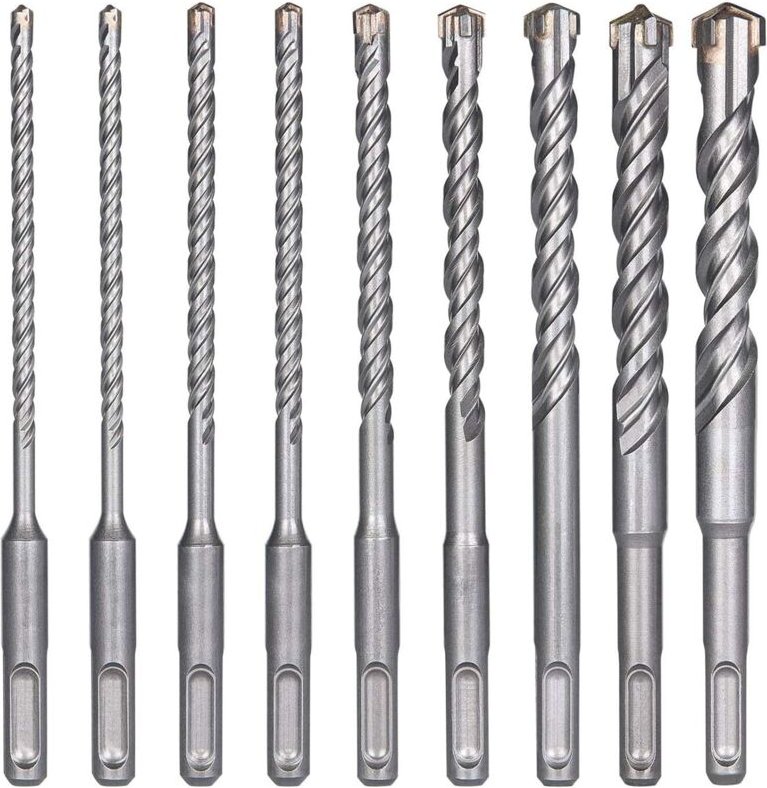 Beijiyi - Betonbohrer, 9 Stück (5 mm 16 x 160 mm), Fliesenbohrer, elektrischer SDS-Plus-Hammerbohrer für Locher, Kreuzbo...