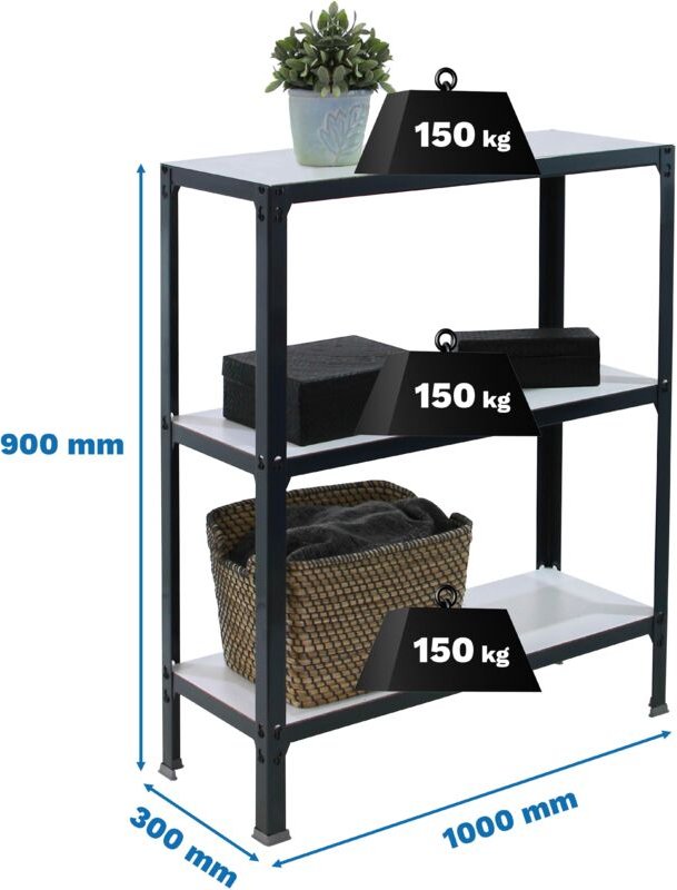 Simonrack Leichte Regal anthrazit und weiß 3 Regale