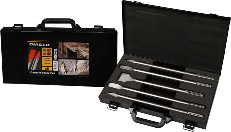 Set Spitzmeißel und Meißel Diager sds Max - 5 Teile - 315C