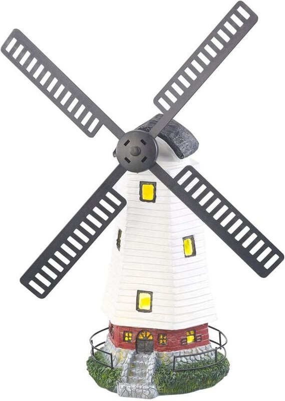Buri - Solar-Windmühle 50cm led Windrad Beleuchtung Garten Leuchte Landhaus Gartendeko