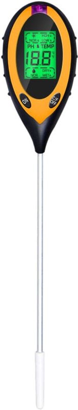 Boden-pH-Meter, 4-in-1-Bodenfeuchtigkeits-/Licht-/pH-/Temperaturtester, Gartenwerkzeug-Kits für den Hof, Batterie enthal...