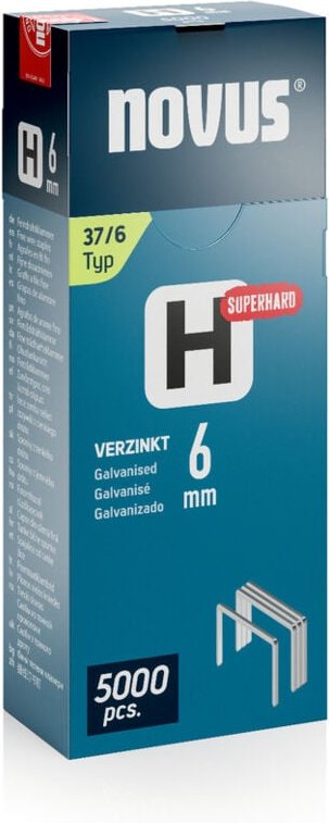 Thumbnail - Novus - Feindrahtklammer h Typ 37 Klammerbreite 10,6 mm 6 mm 0,75 mm superhart