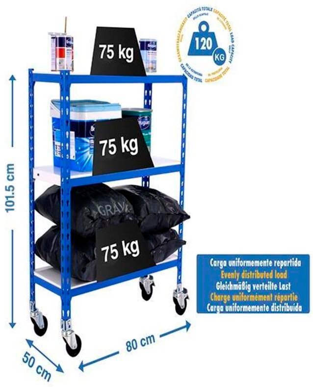 Simonrack Simonclick Mobile Mini Regal blau/weiß