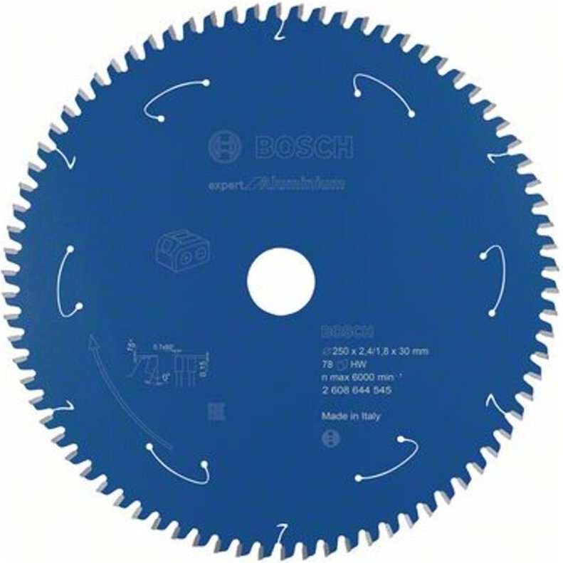 Kreissägeblatt für Akkusägen Expert for Aluminium, 254 x 2,4/1,8 x 30, 78 Zähne - Bosch