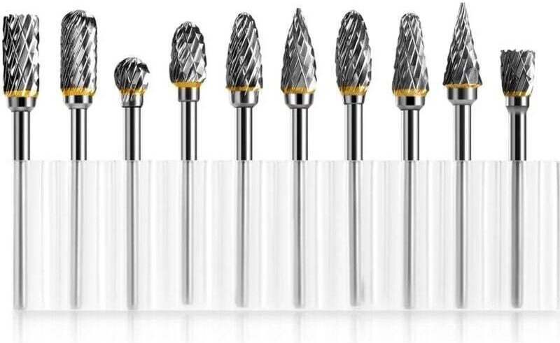 10-teiliges Set aus Hartmetall-Rotationsfräsern, doppelseitig, 1/8" (3,2 mm) für Holzbearbeitung, Metallpolitur, Gravur ...