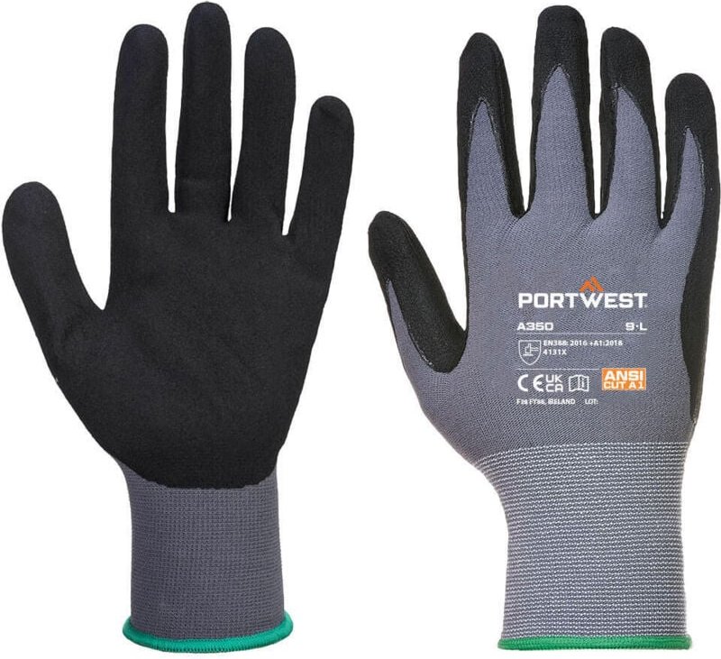 DermiFlex schwarze Handschuhe S - Größe 7