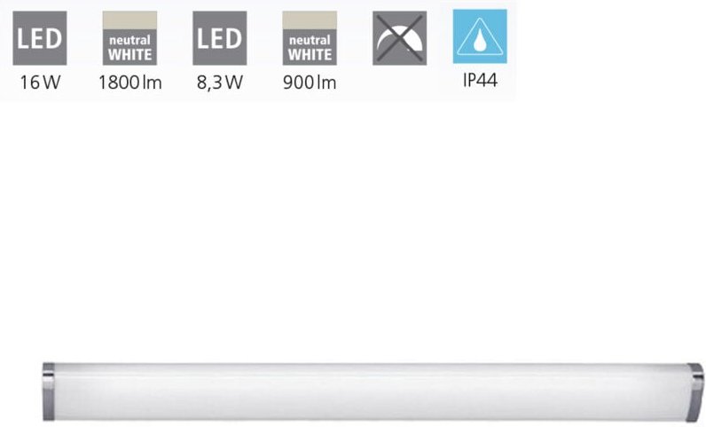 Led Bad- Wand-Deckenleuchte Gita 2 chrom Deckenlampen & Kronleuchter - Eglo