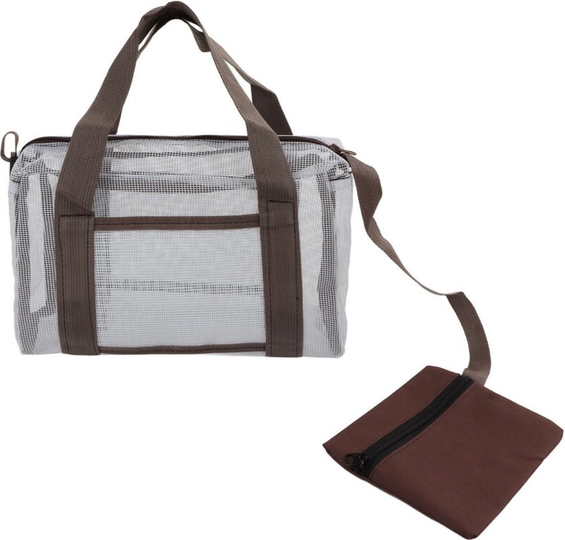 Ej.life - Große Strandtasche, Leichte Mesh-Schulterhandtasche, Wasserdichtes Reißverschluss-Oberteil für den Urlaub (14 ...