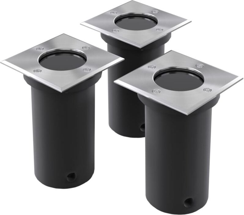 Outdoor Bodenleuchten 3 Stk. Quadratisch Vidaxl