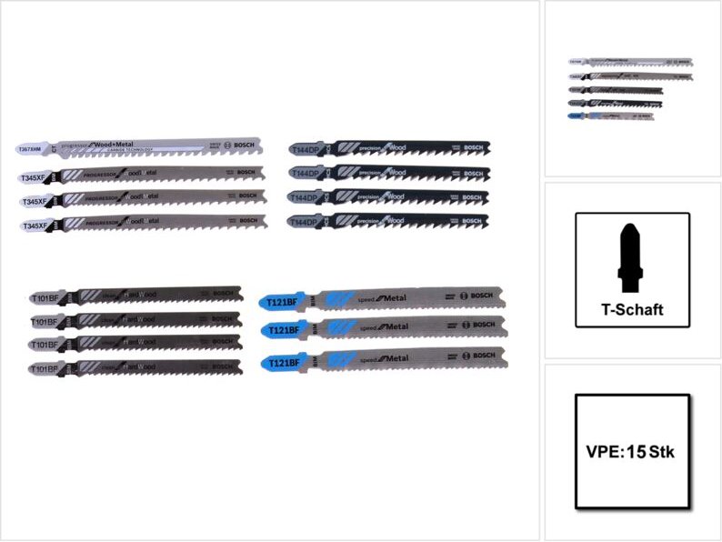 Stichsägeblatt-Pack Multi Material 15 tlg. 2607011438 - Bosch