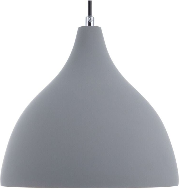 Hängelampe Hellgrau Pastell Gips mit Schwarzem Kabel Runder Schirm Glockenform Industrie-Design Schlafzimmer Esszimmer K...