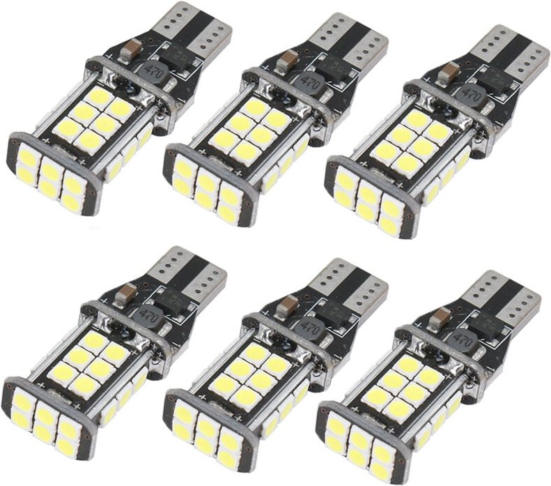 6er-Pack extrem helle 921 912 Rückfahrscheinwerfer-LED-Lampe, 1100 Lumen, Canbus-fehlerfrei, T15 906 W16W-Sockel, 21 Stü...