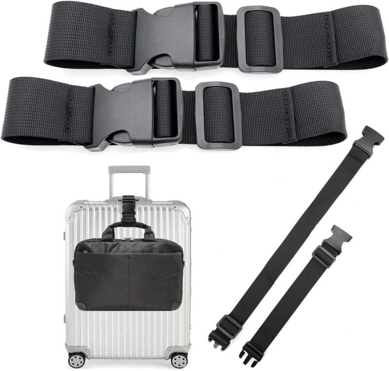Lntyq 2er-Pack 30–50 cm kurze Koffergurte zum Hinzufügen einer Tasche, Gepäckbefestigungsgurt für zwei Koffer, Gepäckver...
