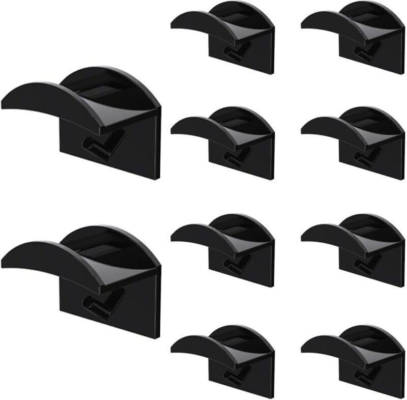 10 schwarze Huthaken zur Wandmontage, Wandhalterung für Baseballkappen, einfache Montage, kein Bohren erforderlich, Kapp...