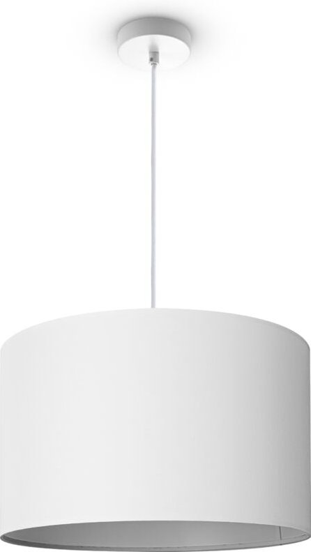 Paco Home Deckenleuchte Wohnzimmer Pendelleuchte Esstisch Esszimmerlampe E27 Uni Stoff Pendelleuchte - Weiß, Weiß (Ø45.5...