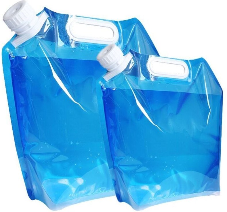 ZVD - Set of 2 foldable and portable canisters for drinking water (5 l + 10 l) Suitable for hiking, camping, picnic, tra...