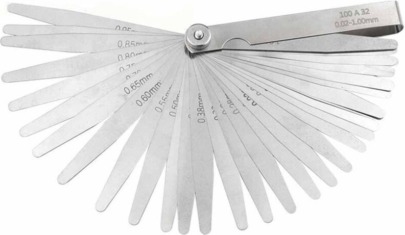 Vtizikl Jeu de 32 jauges d'épaisseur pour télémètre, jauge d'épaisseur pédagogique pour valve, écartement de 0,02 à 1,00...