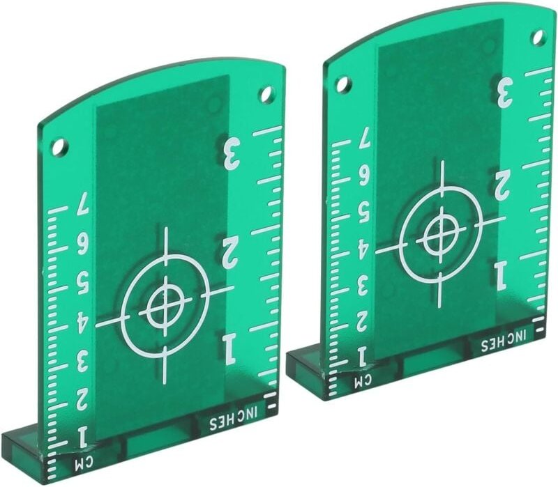 Laserziel, 4 Stück Magnetisches Laserziel, Kreuzlinienlaser, Laservisier, 10 x 7 cm zum Ausrichten und Messen (2 Grün + ...