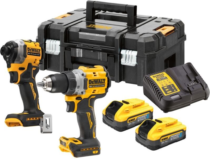 Dewalt - Akku Kombopack DCK2051H2T- DCD800 + DCF850, 2x 5,0Ah Powerstack + Lader