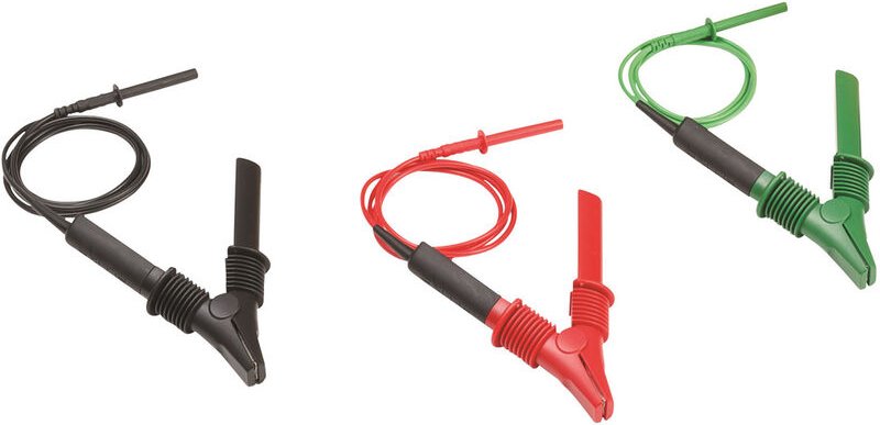TLK1550-RTLC Sicherheits-Messleitungs-Set Krokoklemmen Lamellenstecker 4 mm Rot, Schwarz, Grü - Fluke