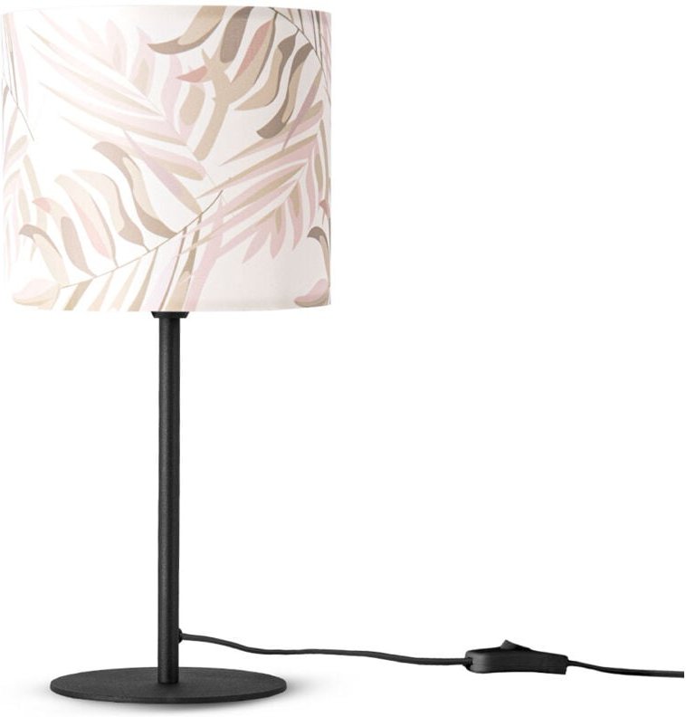 Tischlampe Schreibtischlampe Wandlampe Stoff Nachttisch E14 Blumen Jungle Deko Tischleuchte - Schwarz, Design 2 (Ø18 cm)...