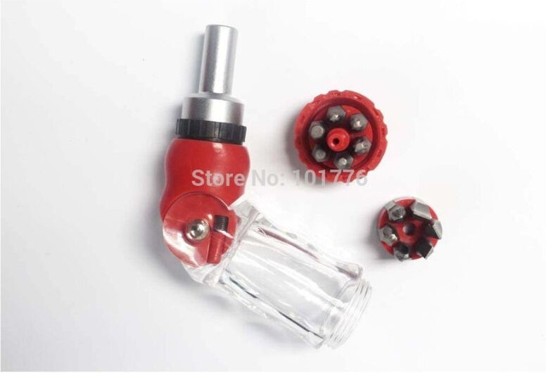 Trade Shop Traesio - Trade Shop - schraubendreher klappbar ratsche bit-halter 6 bit 6 in 1 -