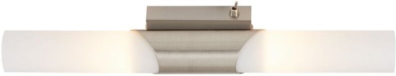 Spiegelleuchte Wandleuchte Kippschalter 2xE14 40W silber Metall-Glas Briloner