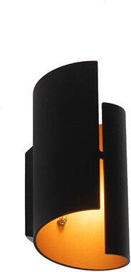 Design Wandleuchte schwarz mit Gold - Faldo