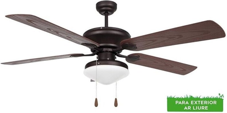 Suinga - Orbegozo Deckenventilator für den Außenbereich mit Licht, 5 Flügeln, 60 w Leistung und 3 Geschwindigkeiten.