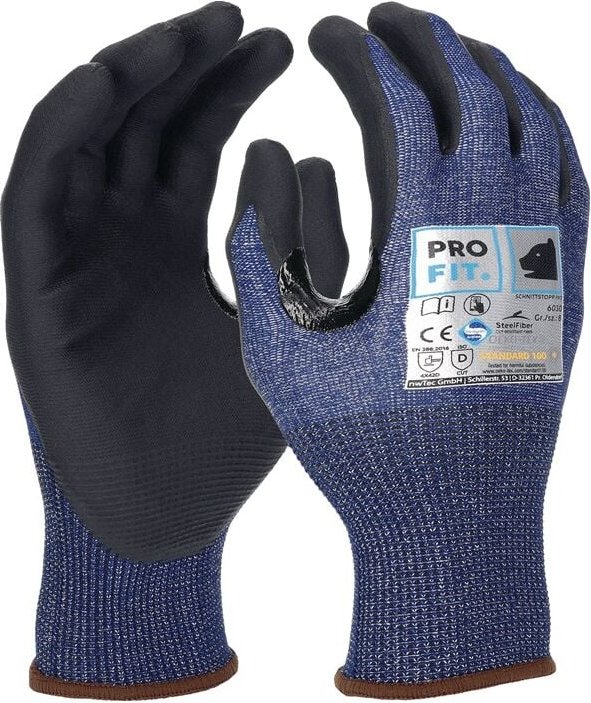 Pro fit 6030-9 Schnittschutzhandschuhe Schnittstop Pro Größe 9 blau/schwarz en 3