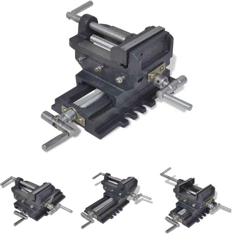 The Living Store - Maschinenschraubstock Kreuztisch Handbetrieb 78 mm - Schraubzwingen & -stöcke