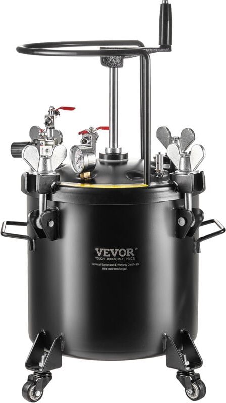Vevor - Druckbehälter für Sprühfarbe, 20 l Druckbehälter, 70 psi einstellbarer Druck, Druckbehälter-Farbbehälter mit Rol...