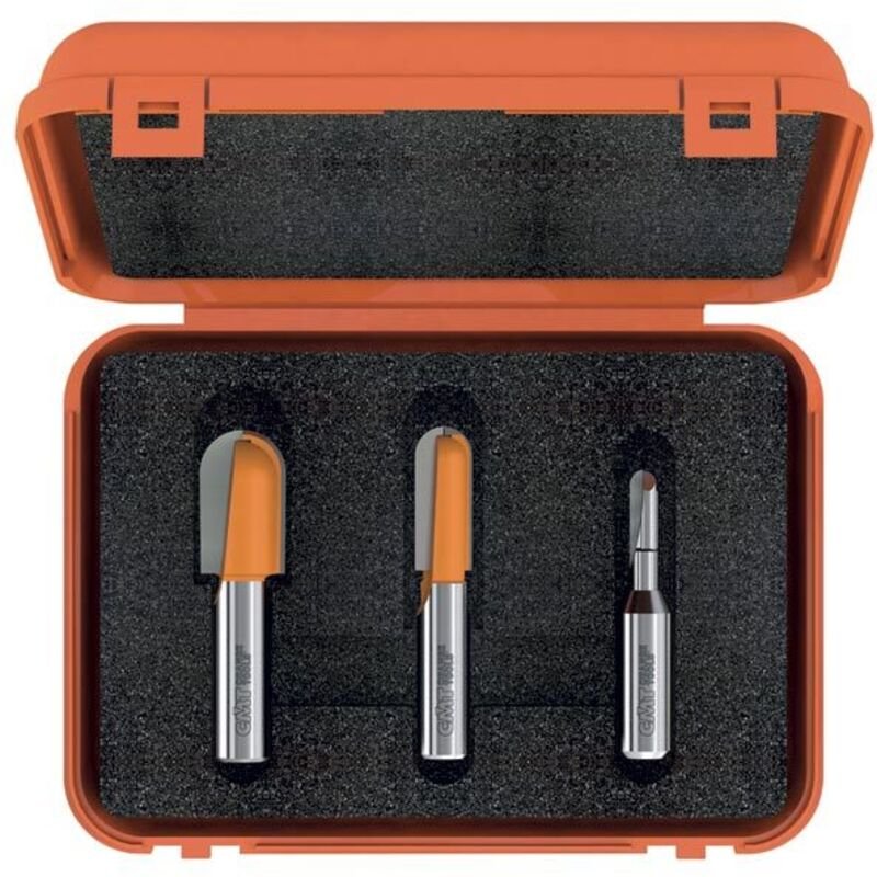 814.001.11 Satz Mit 3 Konvex-Radiusfräser Hw Z2 S=6,35 R=3,2/6,35/9,5 Rh