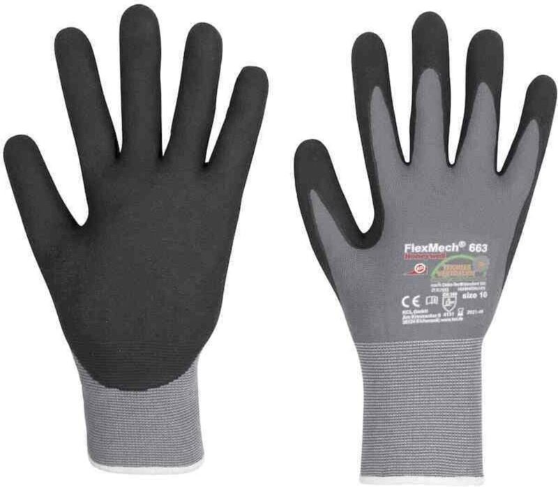 Honeywell - Handschuhe FlexMech 663 Gr.6 grau/schwarz Nylon/Elastan/Nitrilschaum 10 pa 10 Stk