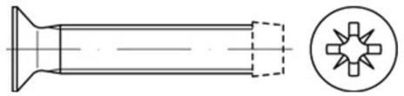DIN 7500 Form M Gewindefurchende Senkkopfschraube VG M2,5x5 Stahl galvanisch verzinkt PZ 4000 Stk