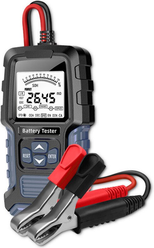 Qoltec Digitaler Batterietester mit LCD-Display 12V 24V 3Ah-250Ah