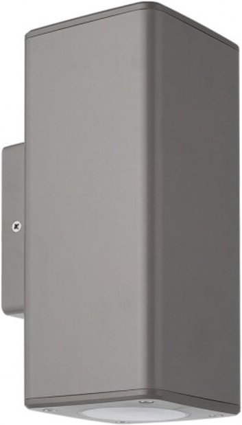 Außenwandleuchte yopol 2xgu10 grau polycarbonat 18,6x7,6x9,9 cm ip54