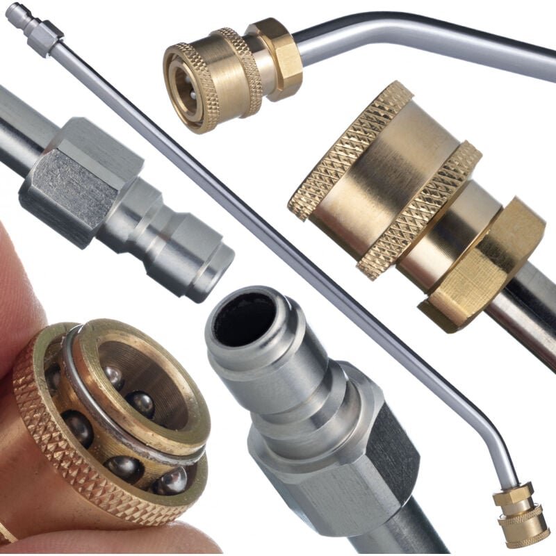 Rosfix Lanze 1/4" 34 cm Gebogen 30° – Hochdrucklanze mit Bajonettanschluss 250 bar, 60 °C Für Lavor, Parkside Zubehör fü...