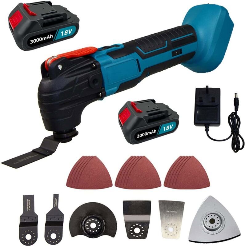 Akku-oszillierendes Multi-Werkzeug, 18V bürstenlose Multifunktionswerkzeuge 6 verschiedene Geschwindigkeit, 22 Zubehör S...